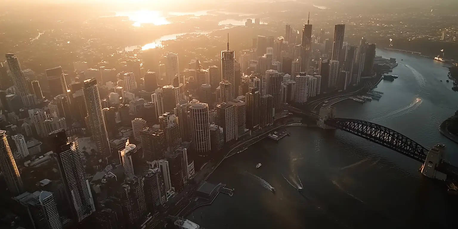 An arial view of the Brisbane City CBD.