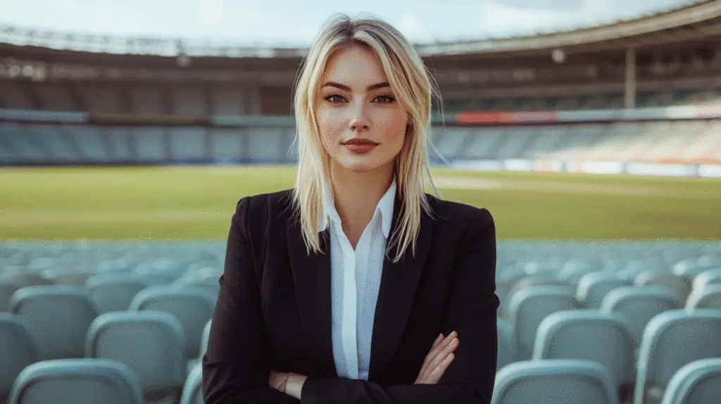A bookkeeper standing in the Gabba stadium, Brisbane.